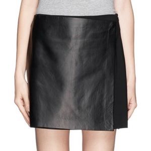 NWT Theory Stila Leather Wrap Mini Skirt
